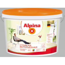 Краска ВД-ВАЭ Alpina Cтойкая интерьерная База 1, белая, 5 л / 7,95 кг