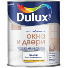 Краска DULUX Окна и Двери 0,75л белая BW 5327289, Россия