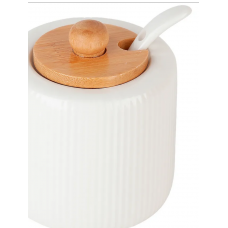 Сахарница с ложкой "Naturel" 8*8*9см. v=220мл 2633015, Китай