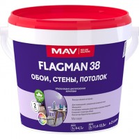 Краска FLAGMAN 38 обои, стены, потолок (ВД-АК-2038) база TR 1л (1,1 кг), РБ