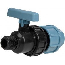 Кран шаровый ПЭ 20 х 1/2" нар., AV Engineering, арт.AVE1332012M, Китай