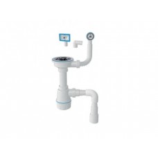 Сифон AV Engineering два перелива, латунный винт, выпуск 3 1/2, труба 1/2" - 40/50мм AVE129776, Узбекистан