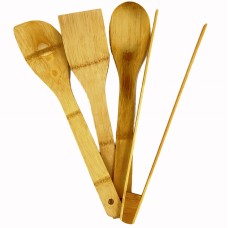 Набор кухонных принадлежнностей DomiNado (лопатка 3шт. щипцы) из бамбука, арт.LB-8, Китай