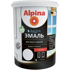 Эмаль акриловая водно-дисперсионная Alpina Аква эмаль для окон и дверей глянцевая 2,5 л/3,05 кг, РБ