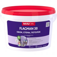 Краска FLAGMAN 38 обои, стены, потолок (ВД-АК-2038) белая 3л (4 кг), РБ