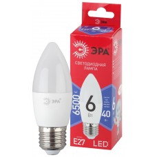 Лампочка светодиодная ЭРА RED LINE LED B35-6W-865-E27 R E27 6 Вт свеча холодный белый свет, Китай