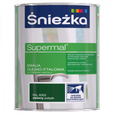 Эмаль масляно-фталевая Sniezka Supermal RAL6002 зелёная 0,8л, Польша