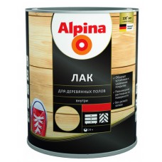 Лак алкидно-уретан. Alpina Лак для деревянных полов, шелк-мат., бесцветный 0,75л/0,67кг, РБ