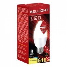 Лампа светодиодная BELLIGHT LED Свеча C37 6W 220V E27 3000K, Китай