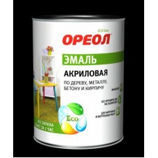 Эмаль акриловая ОРЕОЛ глянцевая белая 0,9 кг, Россия