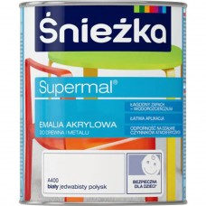 Эмаль акриловая SUPERMAL белая А400 0,4 л, Польша