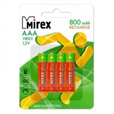 Комплект аккумуляторов MIREX Ni-MH HR03 800 mAh B4, Китай