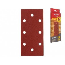Шлифлист WORTEX 90х187 мм Р120 д/дерева самосцепл. 8 отв. 5 шт арт.1334434, Китай