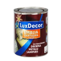 Краска LuxDecor акриловая эмаль глянцевая Белый 0,75л, Польша