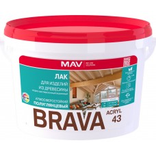 Лак BRAVA ACRYL 43 для изделий из древесины ВД-АК-1043 матовый 3л (2,7кг), РБ Лак BRAVA ACRYL 43 для изделий из древесины ВД-АК-1043 матовый 3л (2,7кг), РБ