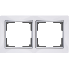 Рамка на 2 поста (белый) - WL03-Frame-02-white, Китай