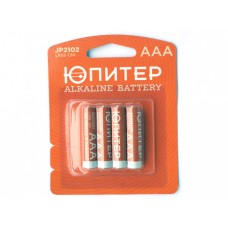 Батарейка AAA LR03 1,5V alkaline 4шт. ЮПИТЕР, Китай