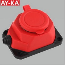 Колодка AY-KA 1 гнездо с заземлением каучуковая красная 55 100 01, Турция
