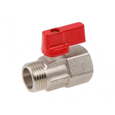 Кран шаровый AV Engineering MINI 1/2" нар.-вн. красная ручка арт.AVE13712R, Китай