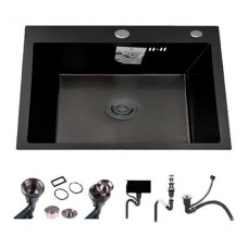 Мойка кухонная 600*500*200mm , чёрная с сифоном DS6050B, Китай