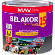 Грунт-эмаль BELAKOR 15 прямо по ржавчине 3 в 1 быстросохнущая красно-коричневый матовый 1,0л, РБ