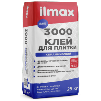 Растворная смесь сухая клеевая облицовочная "ilmax 3000" (25 кг), РБ