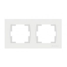 Рамка двухместная Mutlusan Electric Rita горизонтальный монтаж, белая, Турция