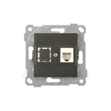 Розетка Mutlusan Rita компьютерная 1хRJ-45 кат. 5e UTP дымчатый 2200-136-0195, Турция