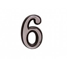 Цифра дверная АЛЛЮР БОЛЬШАЯ пластик "6" хром, арт.6978, Китай