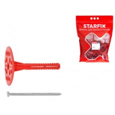 Дюбель для теплоизоляции STARFIX 10х120 мм с метал. гвоздем (50шт/дой-пак) арт.SMD5-61188-50, РФ