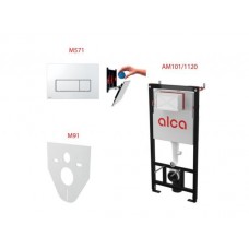 Инсталляционный сет 4 в 1 с кнопкой M571, Alca, арт.AM101/1120-4:1RUM571-0001, Чехия