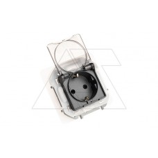 Розетка Legrand Inspiria 2P+E нем. стд. с крышкой, со шторками IP44 (антрацит), Россия