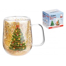 Кружка стеклянная PERFECTO LINEA с двойными стенками 380мл, серия CHRISTMAS-1, арт.30-380260, Китай