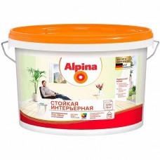 Краска водно-дисперсионная акриловая Alpina Стойкая интерьерная База 1, белая, 2,5л / 3,98кг, РБ